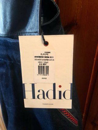 con Etiqueta T Hilfiger Xs Peto denim azul,cuero