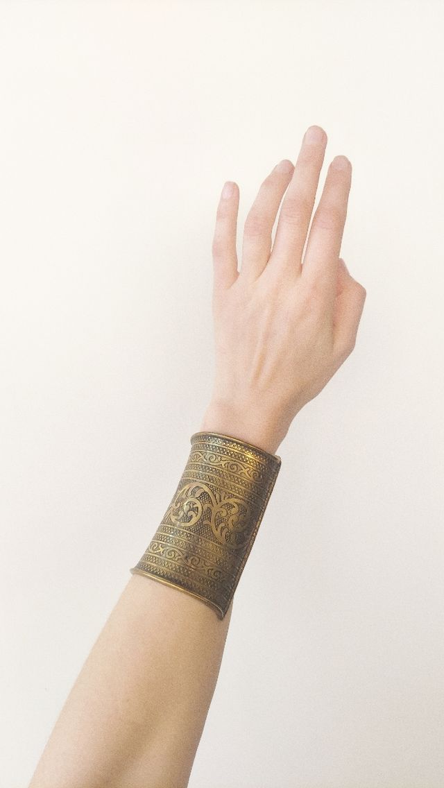 Pulsera maxi vintage dorada