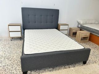 **Cama tapizada con  cabecero + colchón **Oferta**