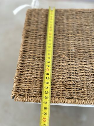 Cesta almacenaje mimbre con forro interior