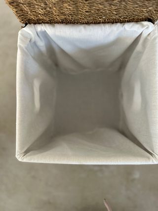 Cesta almacenaje mimbre con forro interior