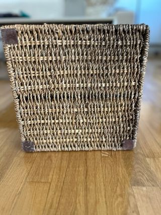 Cesta almacenaje mimbre con forro interior