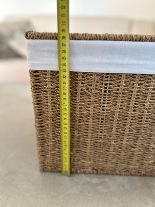 Cesta almacenaje mimbre con forro interior