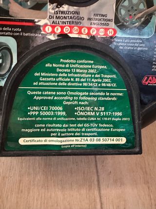 Catene da neve omologate