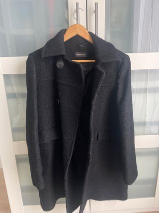 abrigo negro mujer massimo dutti talla 42