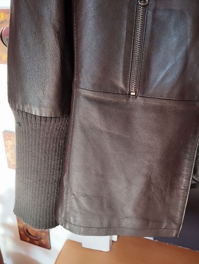 Giubbotto donna pelle marrone