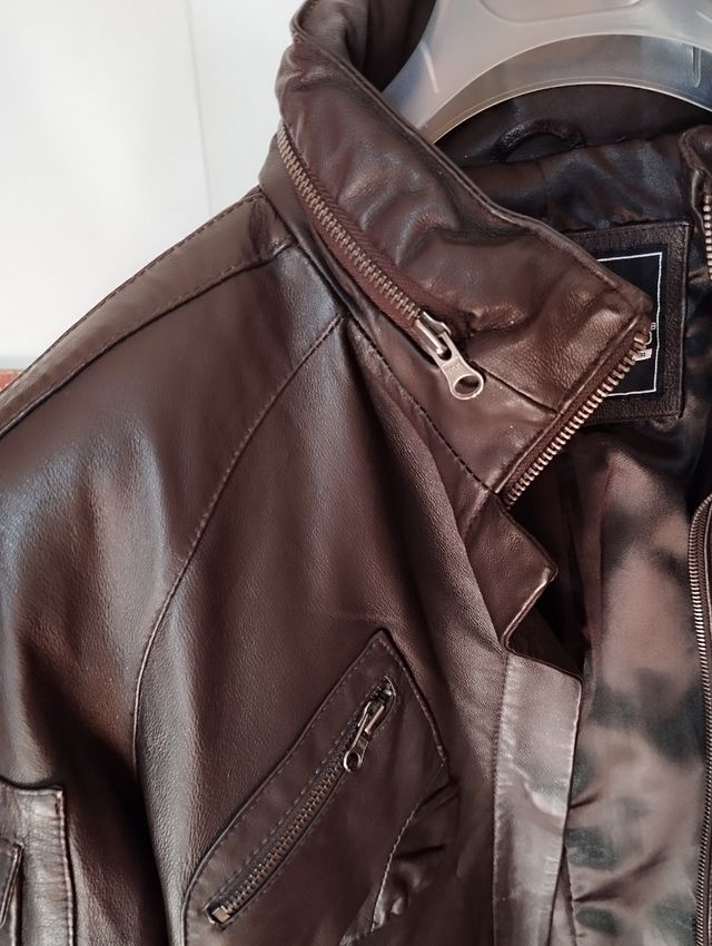 Giubbotto donna pelle marrone