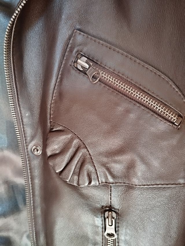 Giubbotto donna pelle marrone