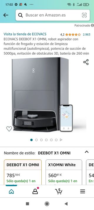 ECOVACS DEEBOT X1 OMNI, robot aspirador con funció
