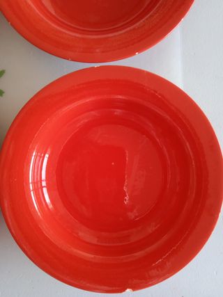 Lote de 4 platos hondos de barro