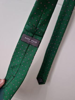 Corbata verde topos rosas Easy Wear