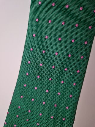 Corbata verde topos rosas Easy Wear