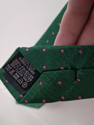 Corbata verde topos rosas Easy Wear