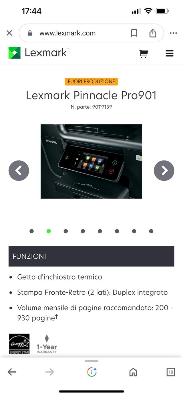 stampante lexmark pro 901 pinnacle