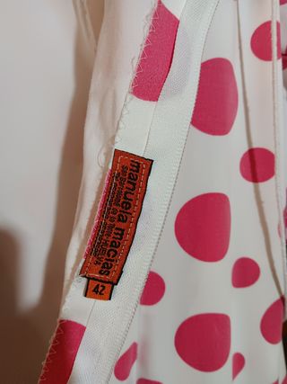 Traje de gitana lunares rosa y blanco 