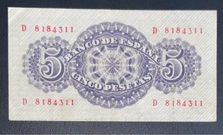 billete de cinco pesetas de 1947 SC