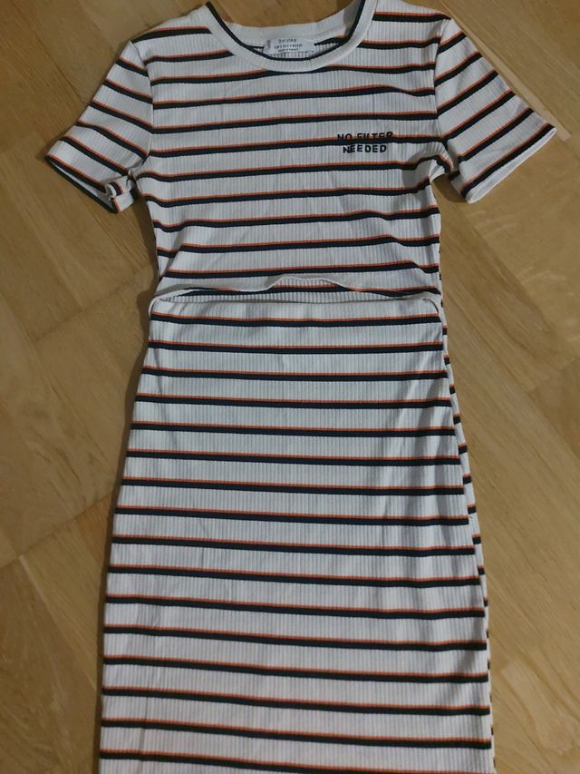 Vestido rayas Bershka.