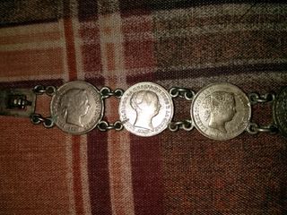 pulsera monedas de plata