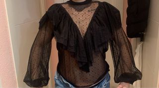 camisa negra tul