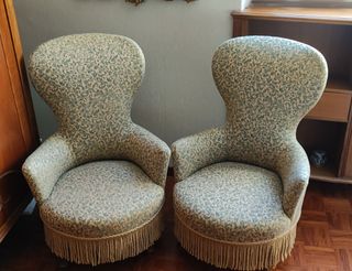 Coppia di poltroncine vintage restaurate