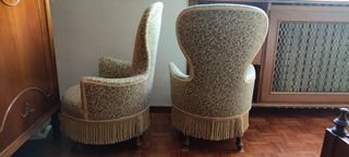 Coppia di poltroncine vintage restaurate