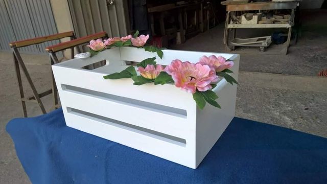 FIORIERA CASSETTA PORTA FIORI LACCATA BIANCA