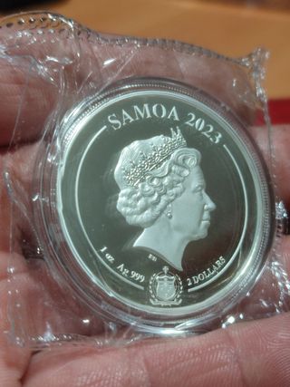 Moneda 1 Onza Plata ZORRO DE 9 COLAS