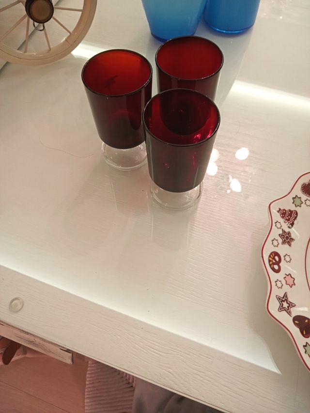 copas vintage color rojo sangre!!!