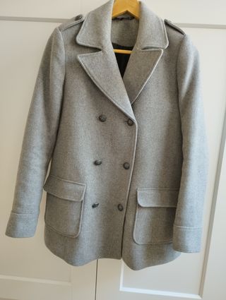 Abrigo gris Zara doble botonadura