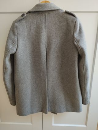 Abrigo gris Zara doble botonadura