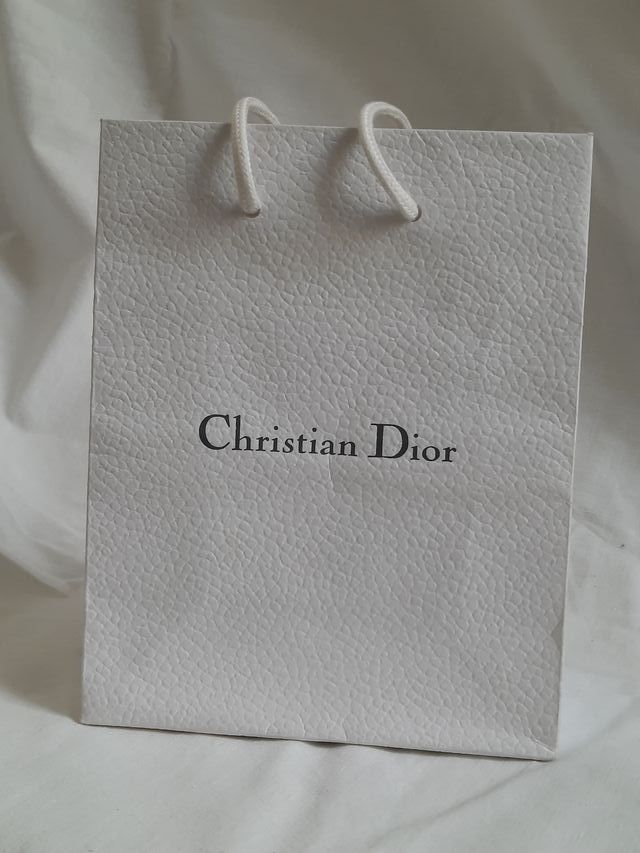 Bolsa de papel / cartón Dior blanca pequeña
