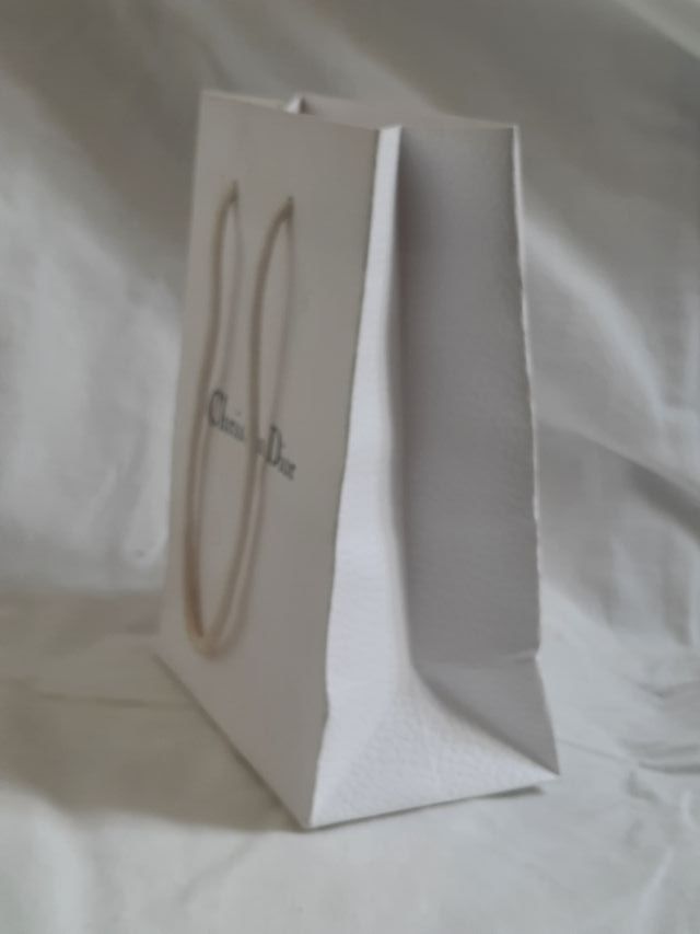 Bolsa de papel / cartón Dior blanca pequeña