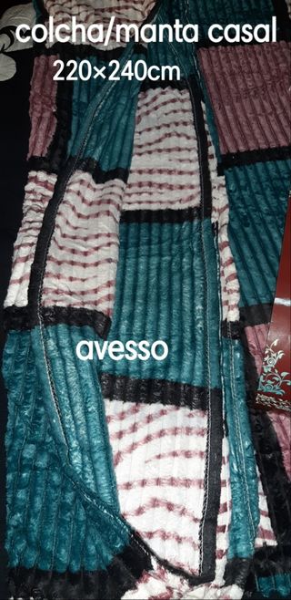 Colcha/Manta em coralina 220×240