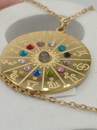 Rueda Zodiacal de Oro Gold Filled con circonitas