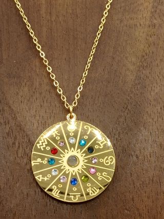 Rueda Zodiacal de Oro Gold Filled con circonitas