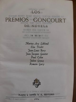Premios Goncourt de novela