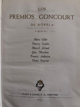 Premios Goncourt de novela