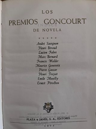 Premios Goncourt de novela