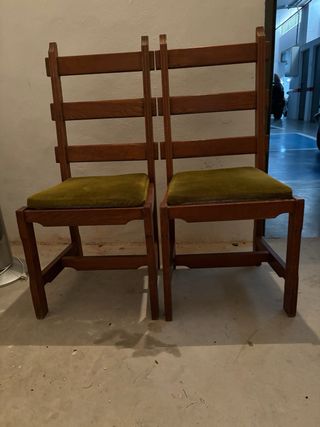 SEIS SILLAS ROBLE MACIZO COLONIAL BAJO PRECIO