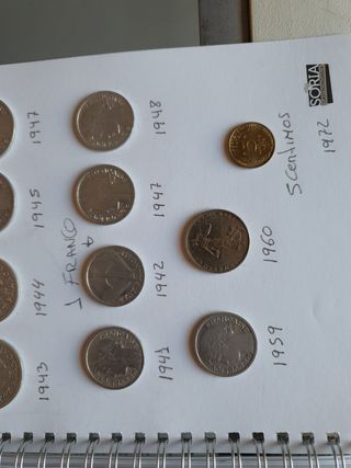 Moneda francos 1941,1942,43,44,45,47 ,48,