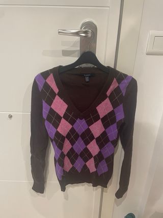 jersey punto marron gant