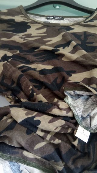 Vestido verde militar, da talla.