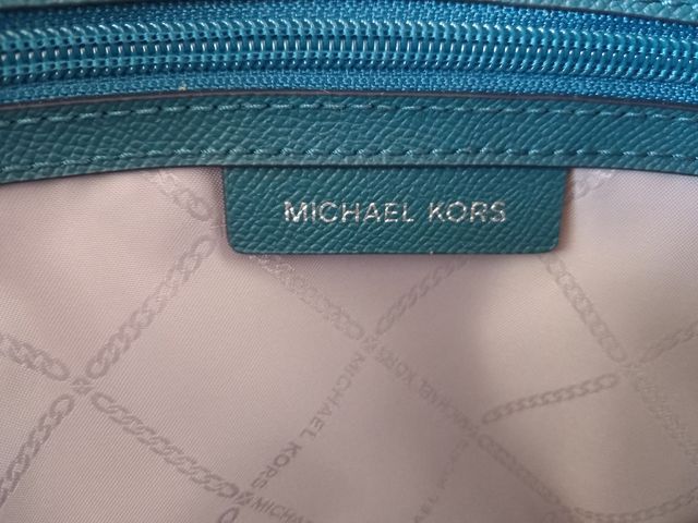 Borsa a mano in pelle blu Michael Kors