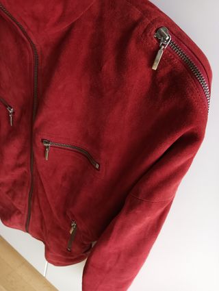 Cazadora Piel Caprino rojo