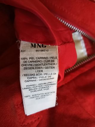 Cazadora Piel Caprino rojo