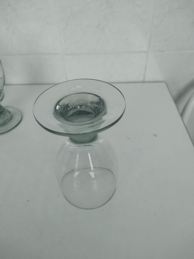 6 copas vino vidrio vintage