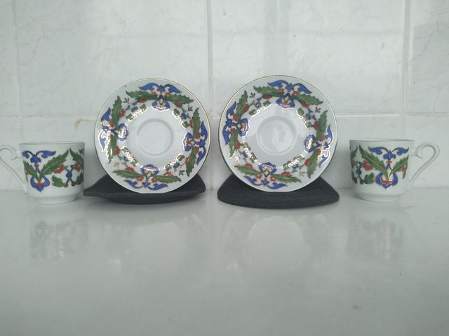 Juego café 2 tazas porcelana