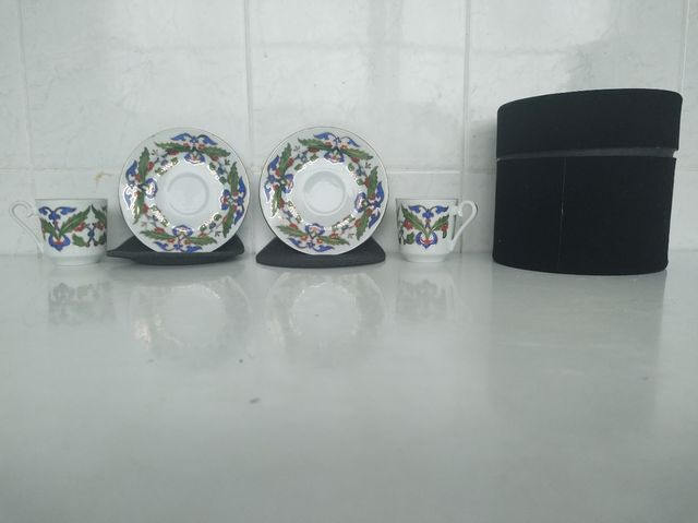 Juego café 2 tazas porcelana