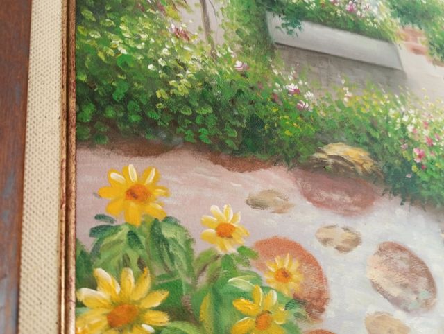 Óleo enmarcado puerta