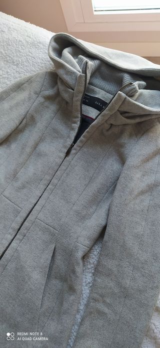 Abrigo gris lana Zara